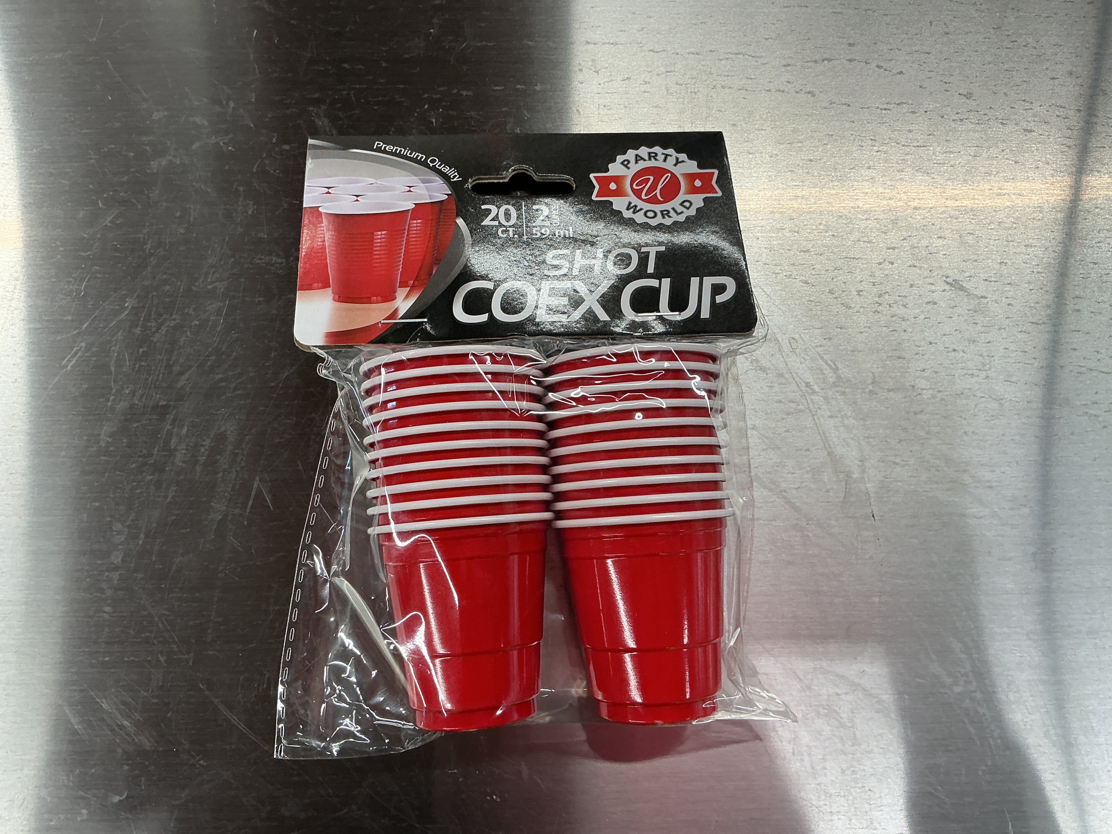 Red plastic shot glasses