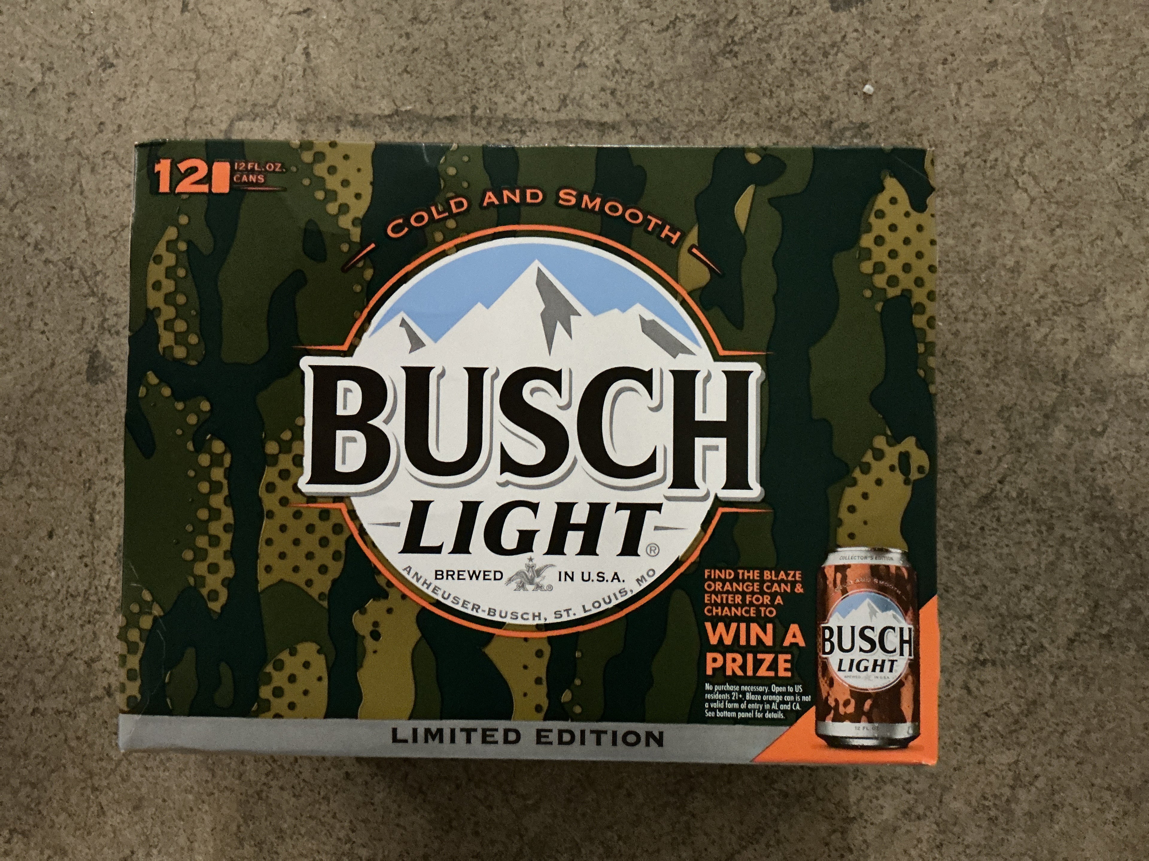 Busch light 2/12 cans