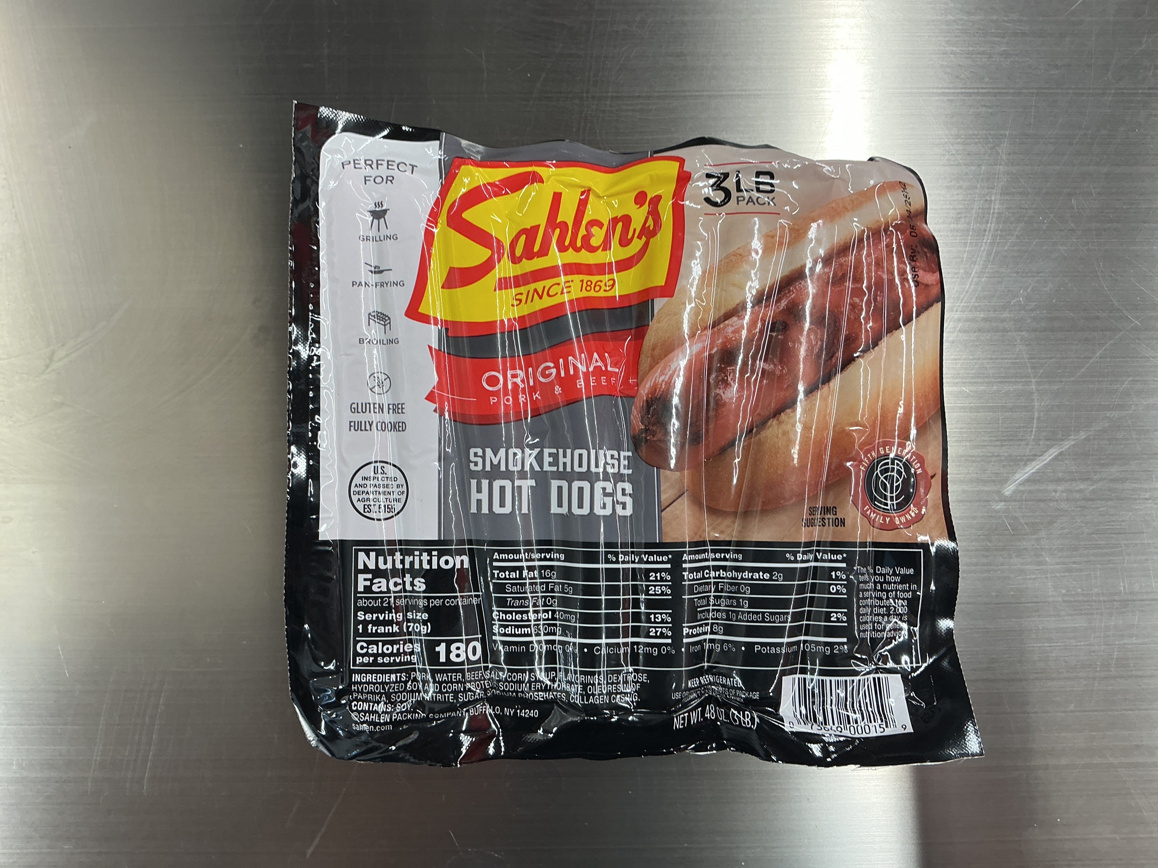 Sahlen’s hot dog pack (3lbs)
