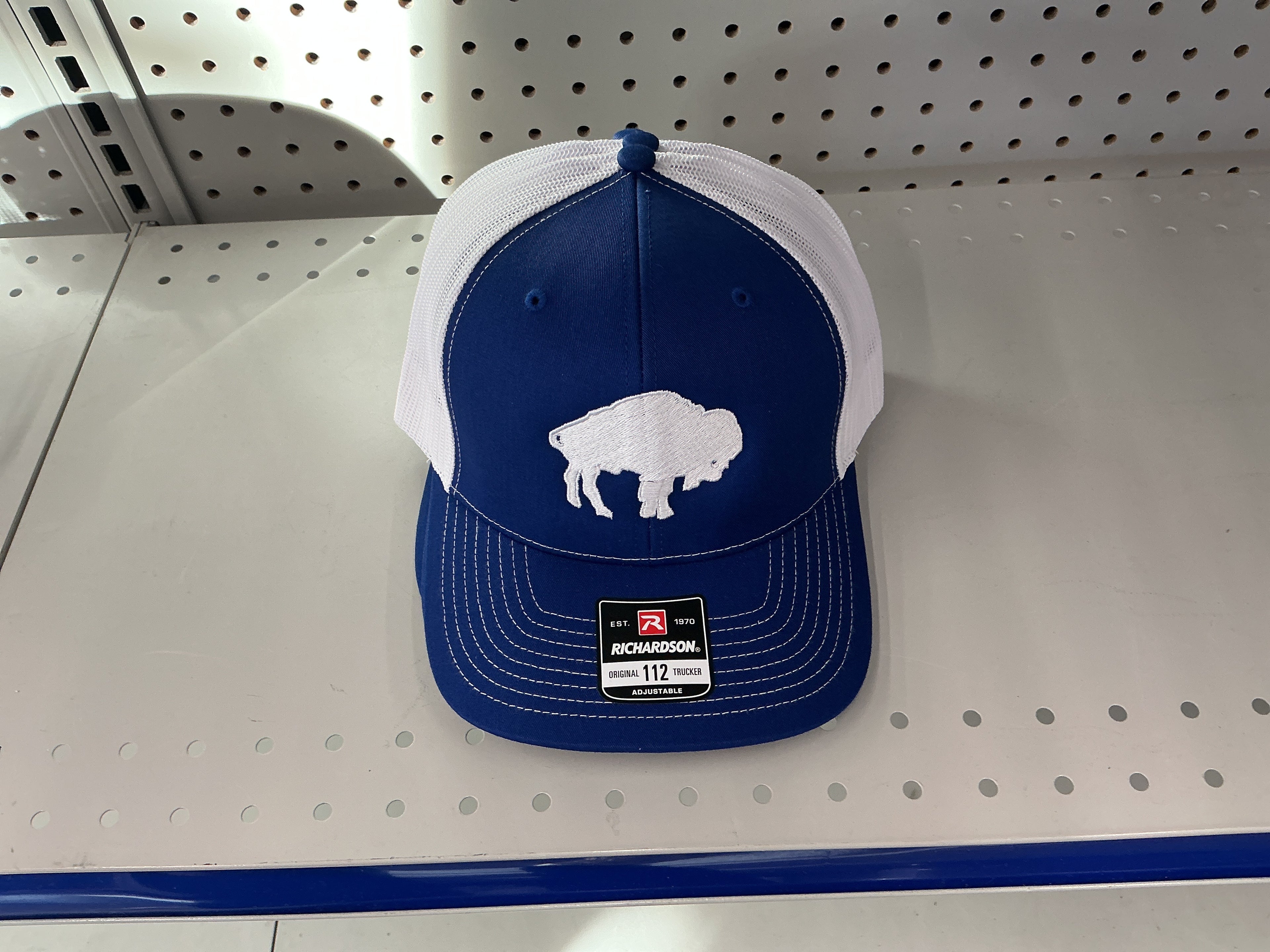 Bill Blue white trucker hat