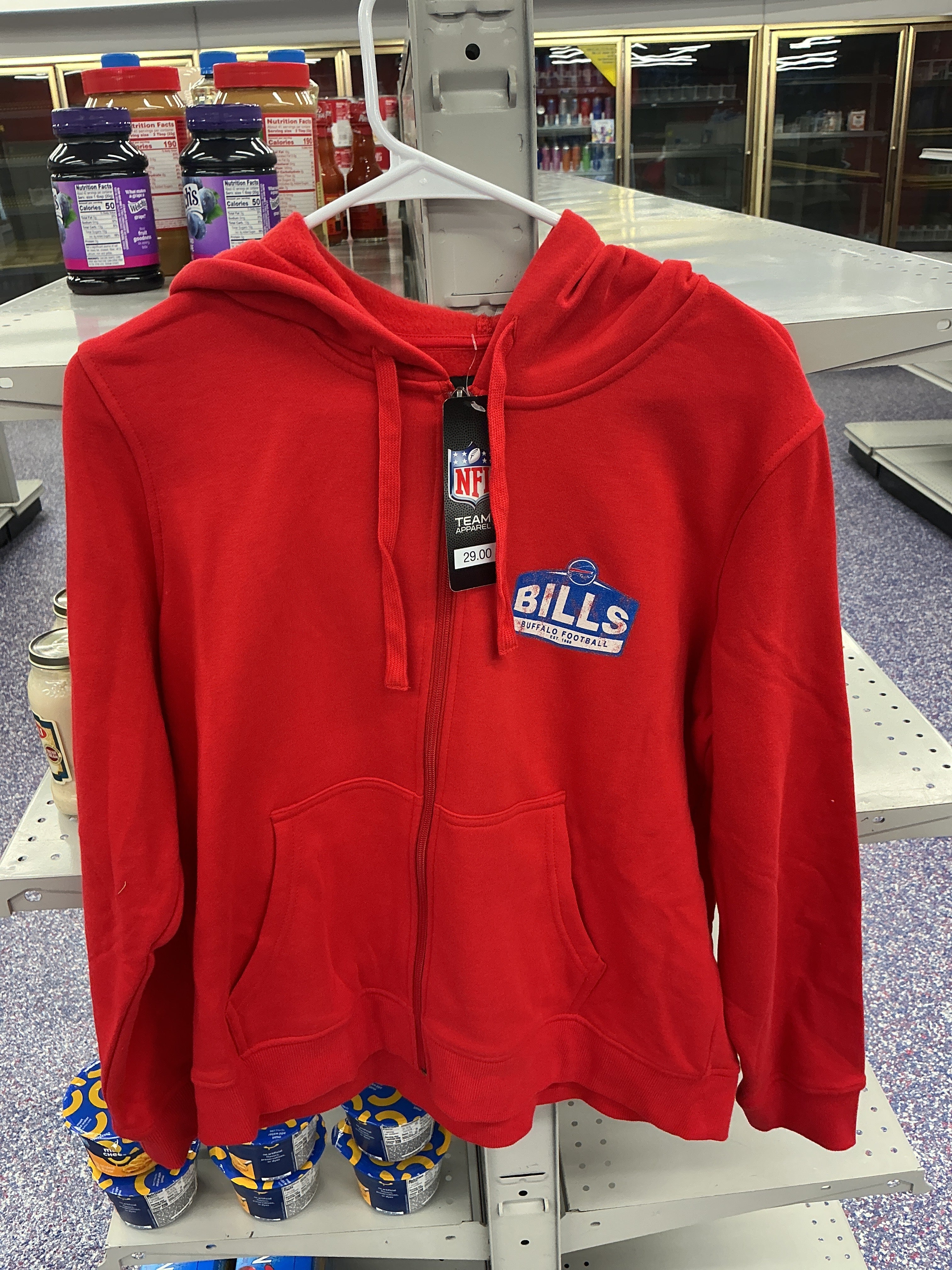 Buffalo Bills red zip - up hoodie