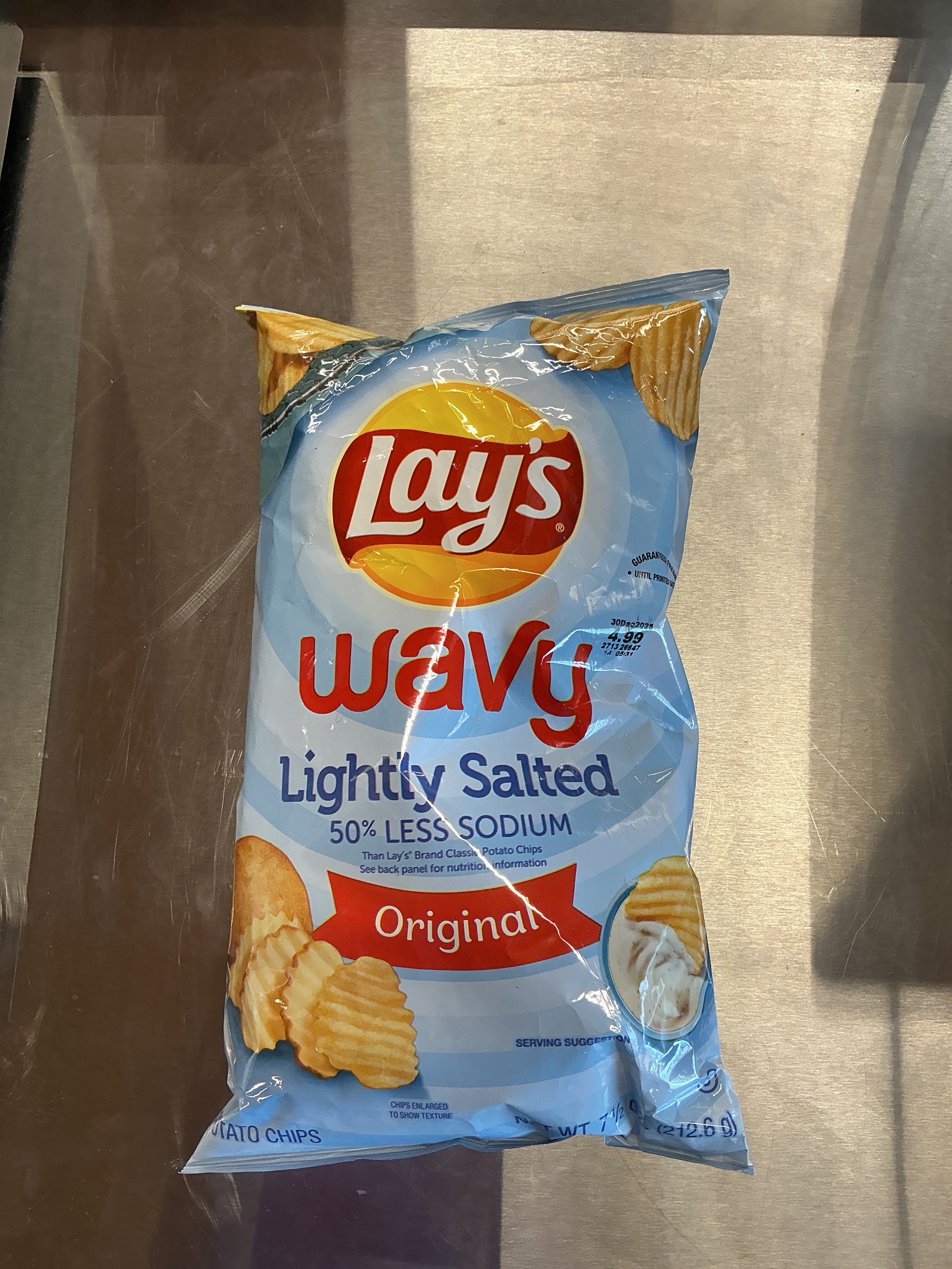 Lays lightly salted wavy 7 1/2oz