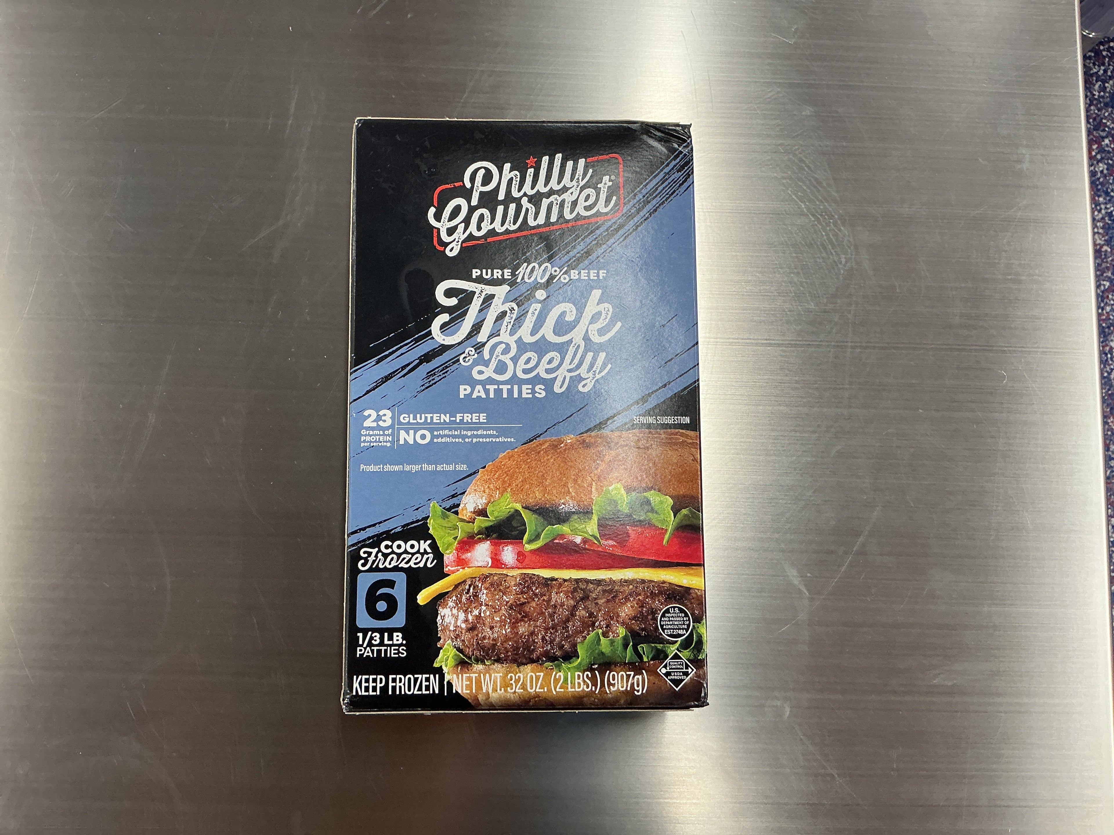 Philly gourmet thick frzn beef patties