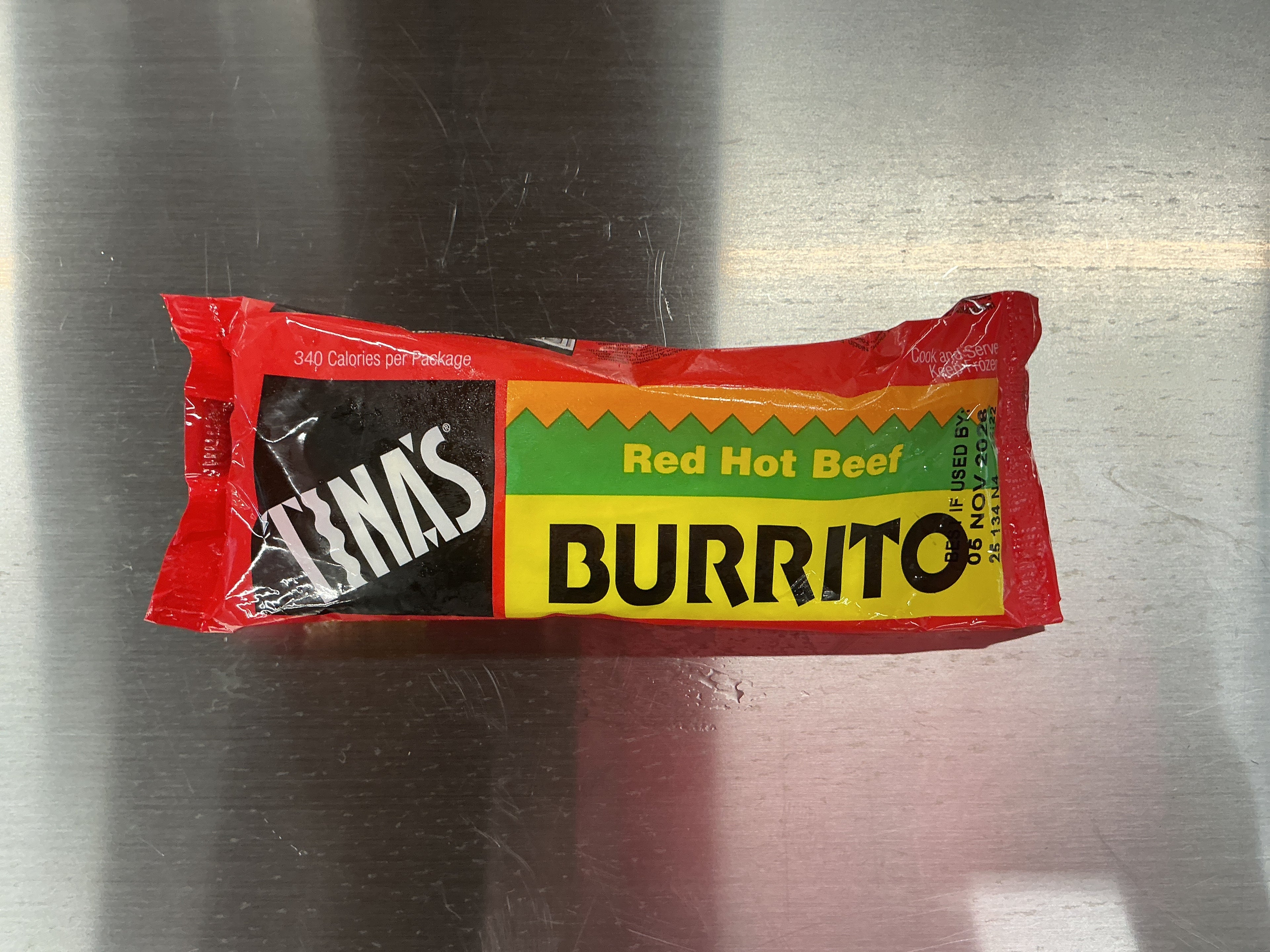 Tina’s Beef and Bean Red Hot Beef Burrito