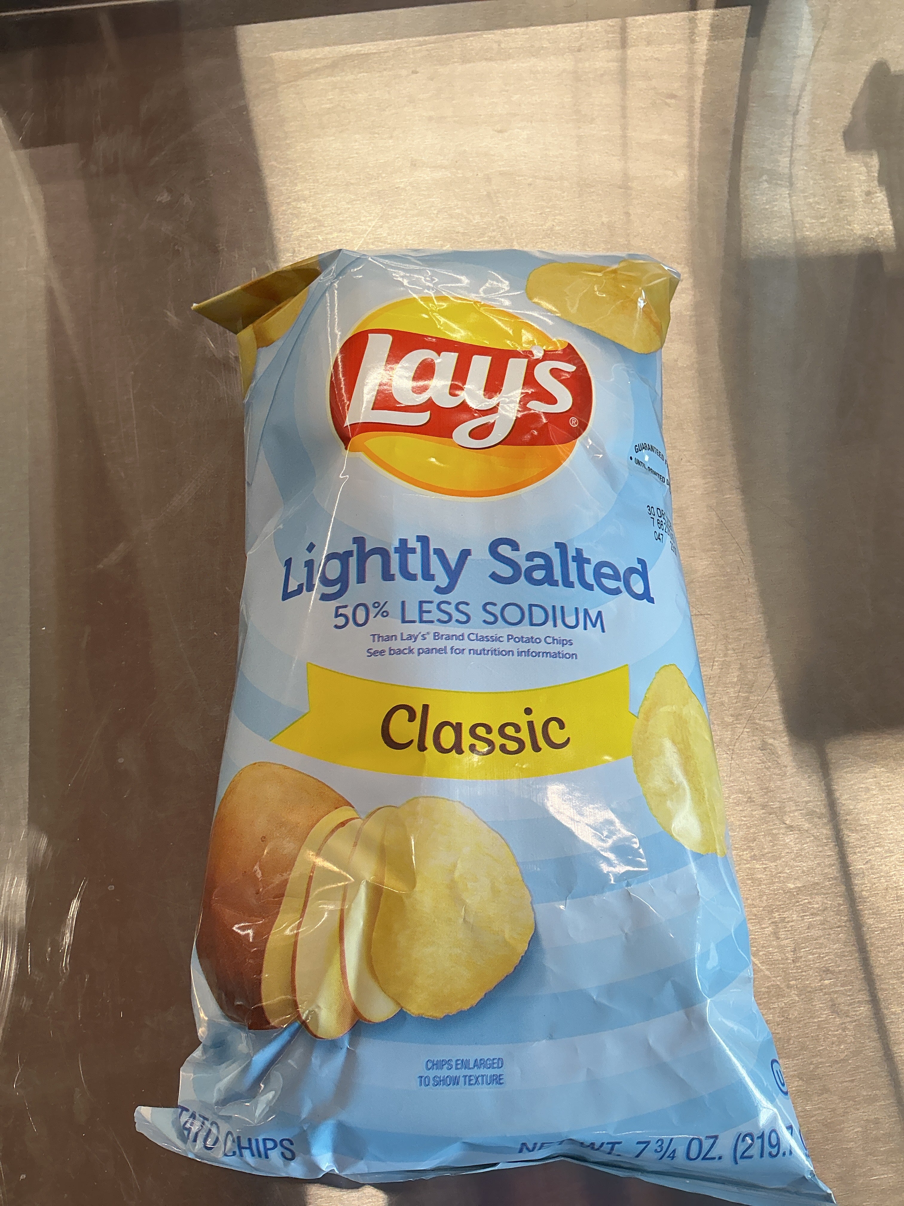 Lays original 50% less sodium 7 3/4oz