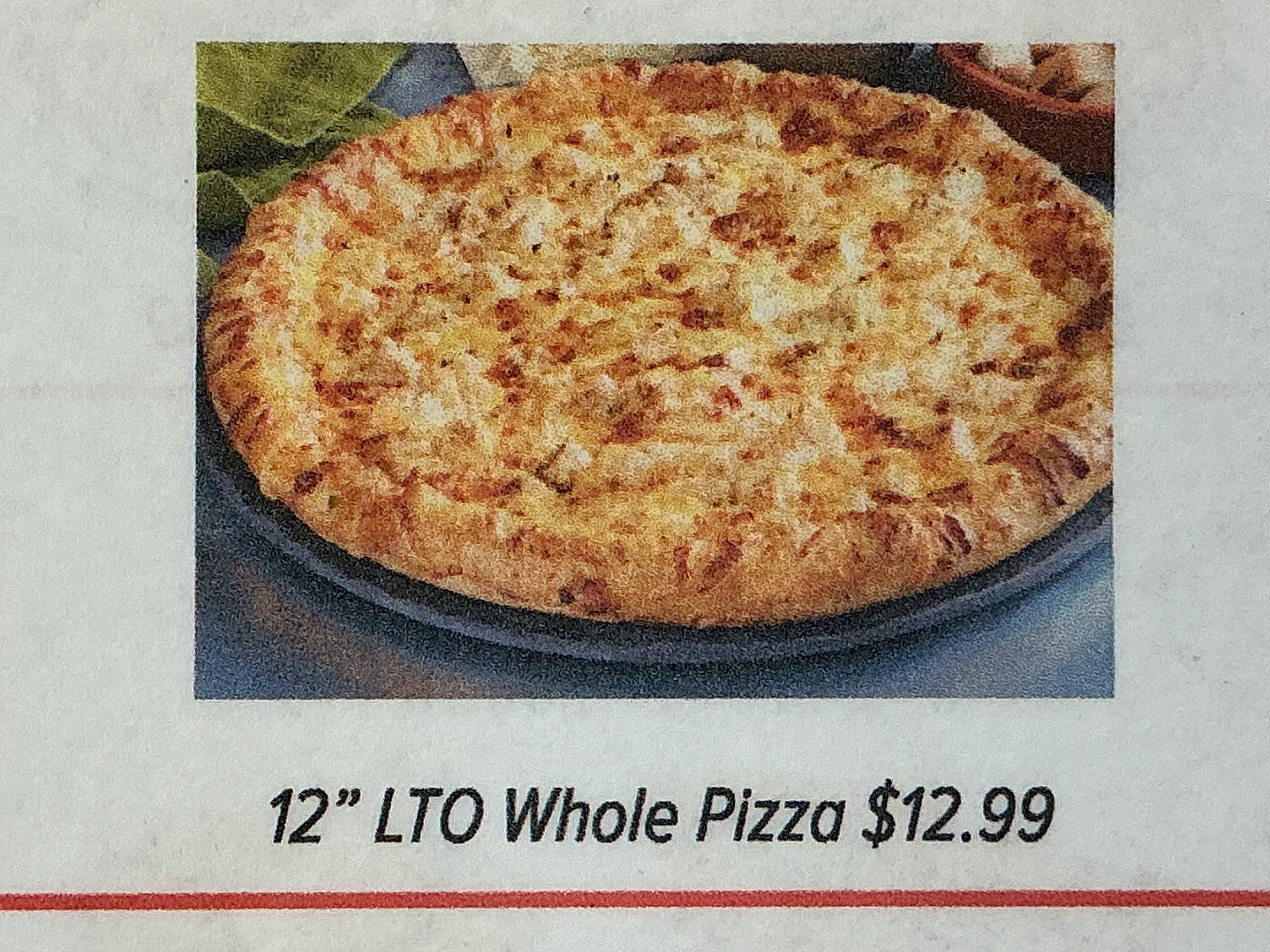 12” LTO Whole Pizza