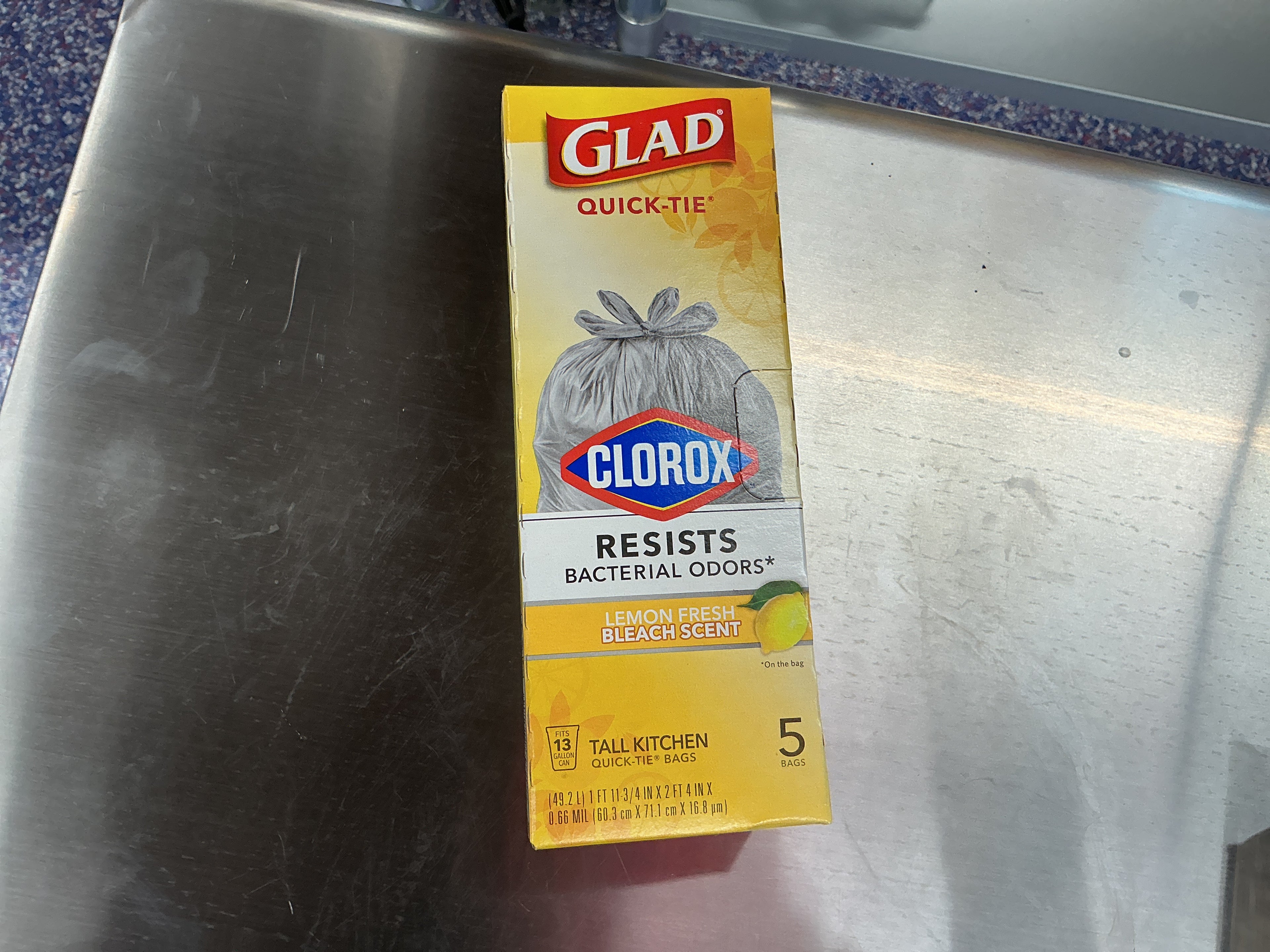 Glad kitchen bag lemon 13gal 5ct